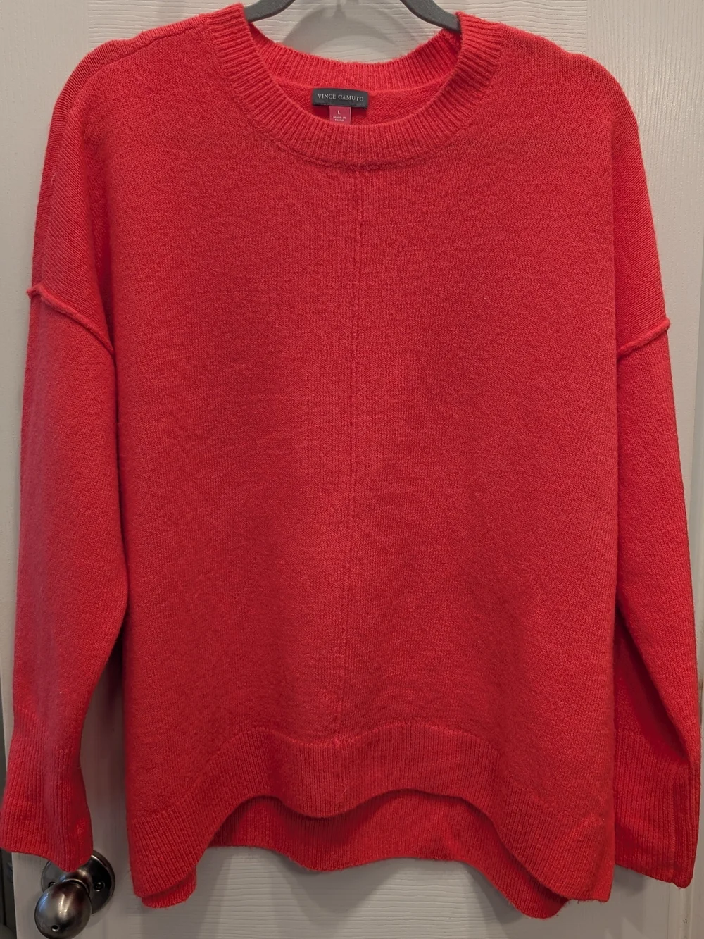 Vince Camuto Neon Coral Crewneck Sweater - Picture 1 of 4